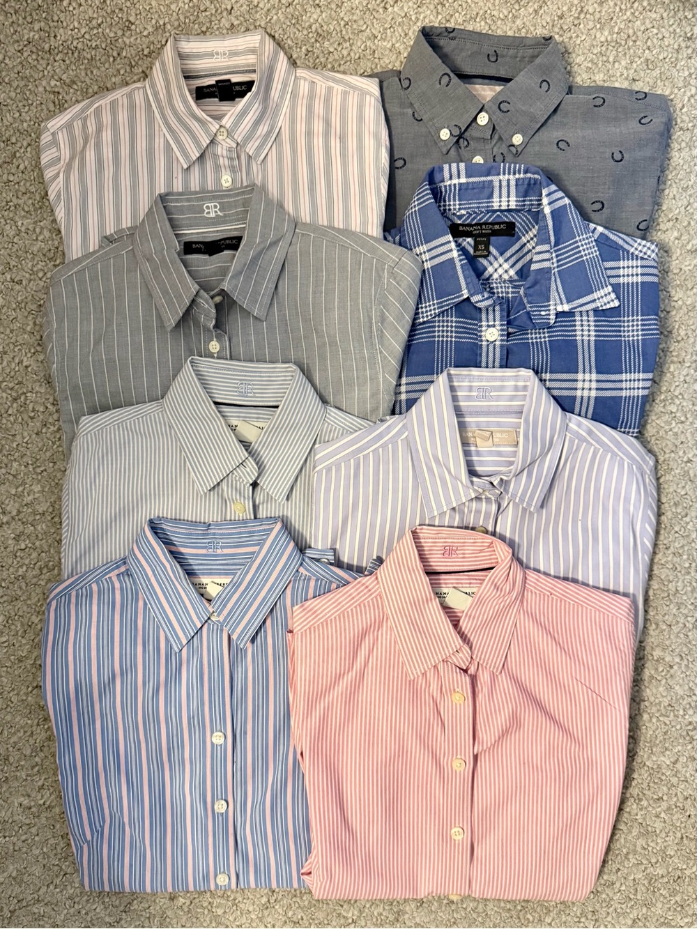 Banana Republic Petite Button-Down Shirt Bundle | 8 Shirts | 00P, XSP | Like New
